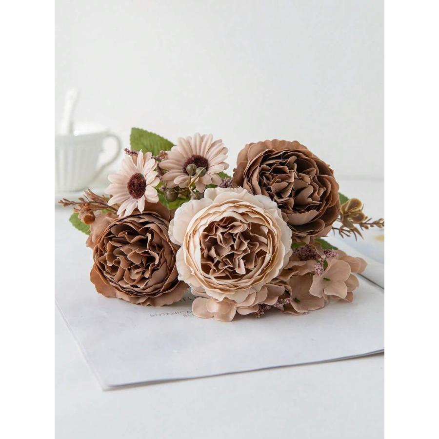 Umělé pivoňkové mix květiny pro svatební dekoraci, svatební kytici, výzdobu třídy, domácí vázu, zahradu, párty, narozeninovou událost, Valentýna