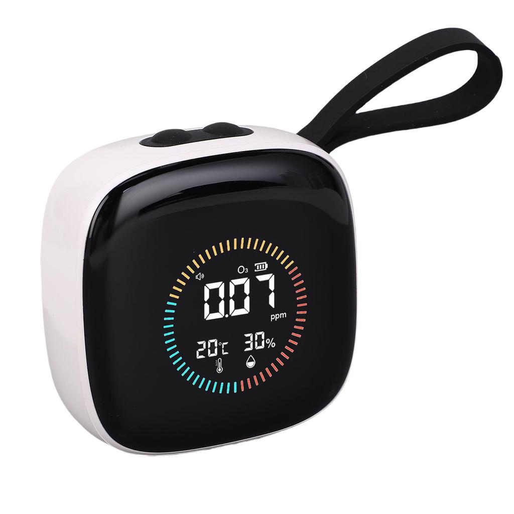 3 in 1 O3 Temperature Humidity Meter 0 50PPM LCD Display Portable O3 Tester with Lanyard for Home Travel Camping Picnic
