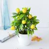 Yellow Pot Mini Lemon Tree Bonsai Artificial Plants Faux Desk Home Office Decor Indoor Green Realistic Fake Plant nament No