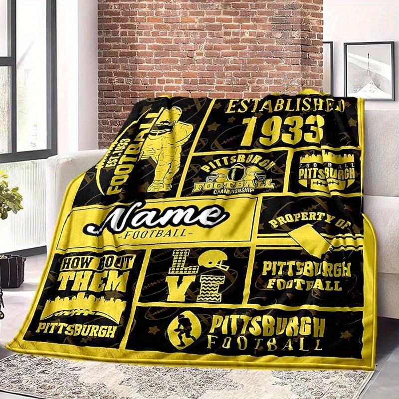 Yellow Rugby Style Customize Your Name Blanket Warm Comfortable And Soft Blankets Are Suitable For Home Lunch Break Blanket Office Sofa Sofa Gift To