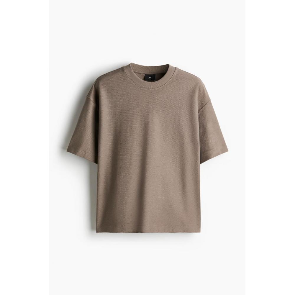 H M T sHirT Oversized fiT Dark Beige