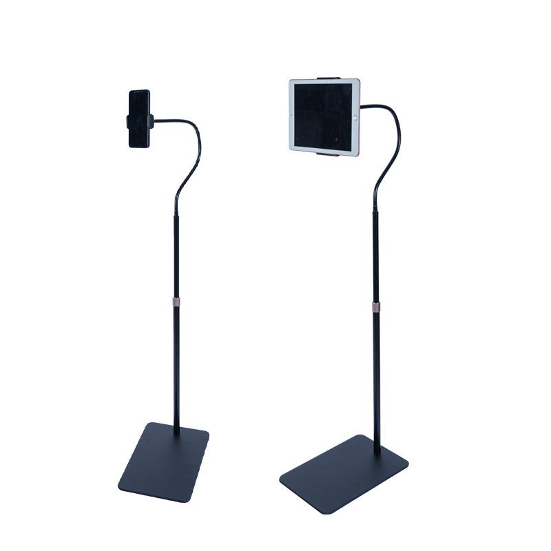Adjustable Floor Stand for Live Streaming with Phone/Tablet Holder 136cm Floor Stand Telescopic Phone Holder чёрный