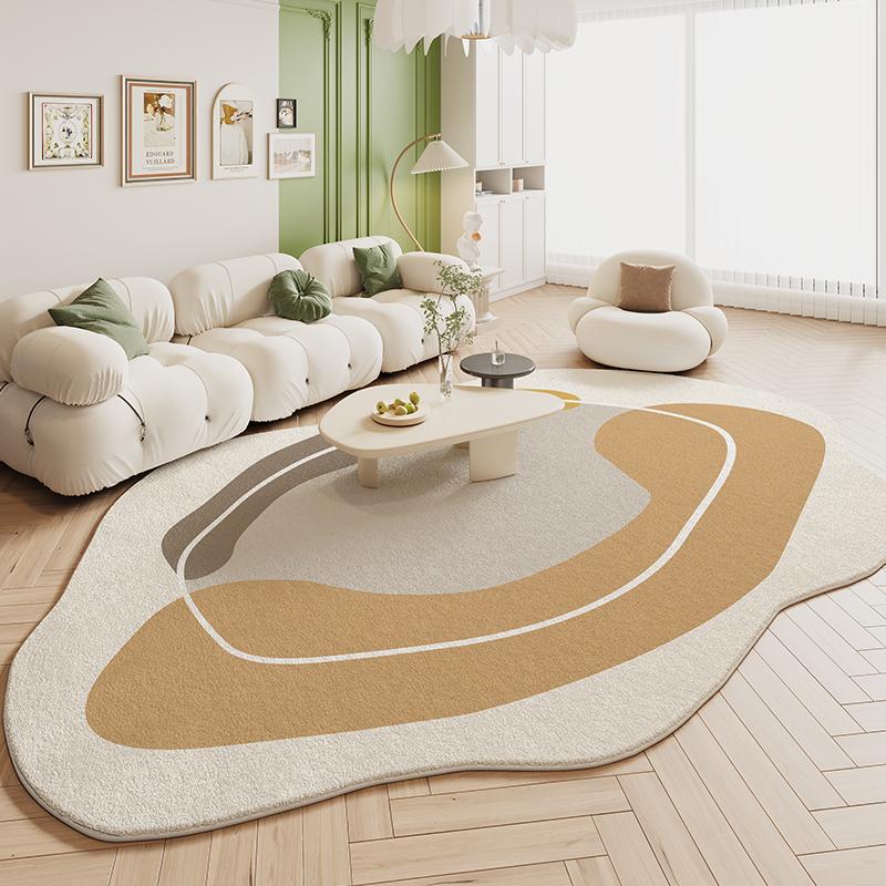 Green Carpet Living Room Shaped Cream Style  New Plush Irregular Bedroom Bedside Floor Mats Home Decoration