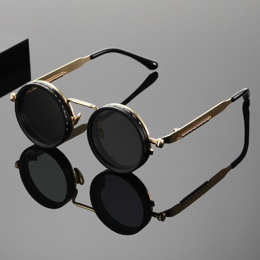 Round Adjustable Dimming Sunglasses ND9 Anti-UV Glasses Clarity Fishing Sunglasses Cycling