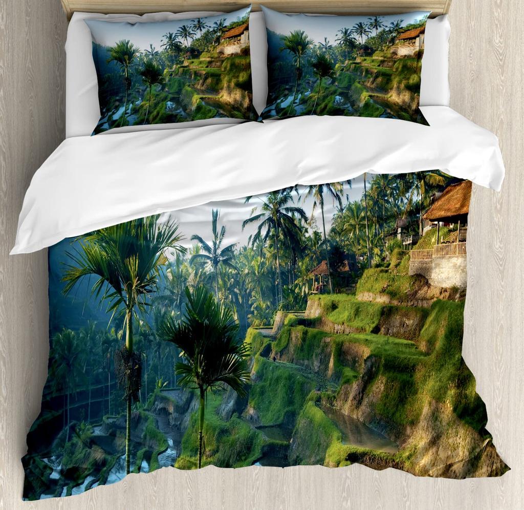 Rice Field Duvet Cover Set For Teens Queen Lightweight Down Quilt Covers Bedroom Decor 2 Pillowcases 1 Duvet Cover No Comforter