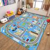 Kids Playroom Carpet Soft Non-Slip Baby Crawling Mat with Traffic Route Map Design for Bedroom Living Room