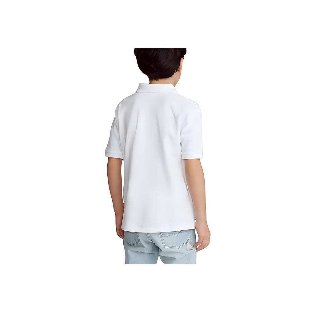 Polo Ralph Lauren Logo Embroidered Breathable Solid Color Short Sleeve T-Shirt Kids Tops White 322603252-004