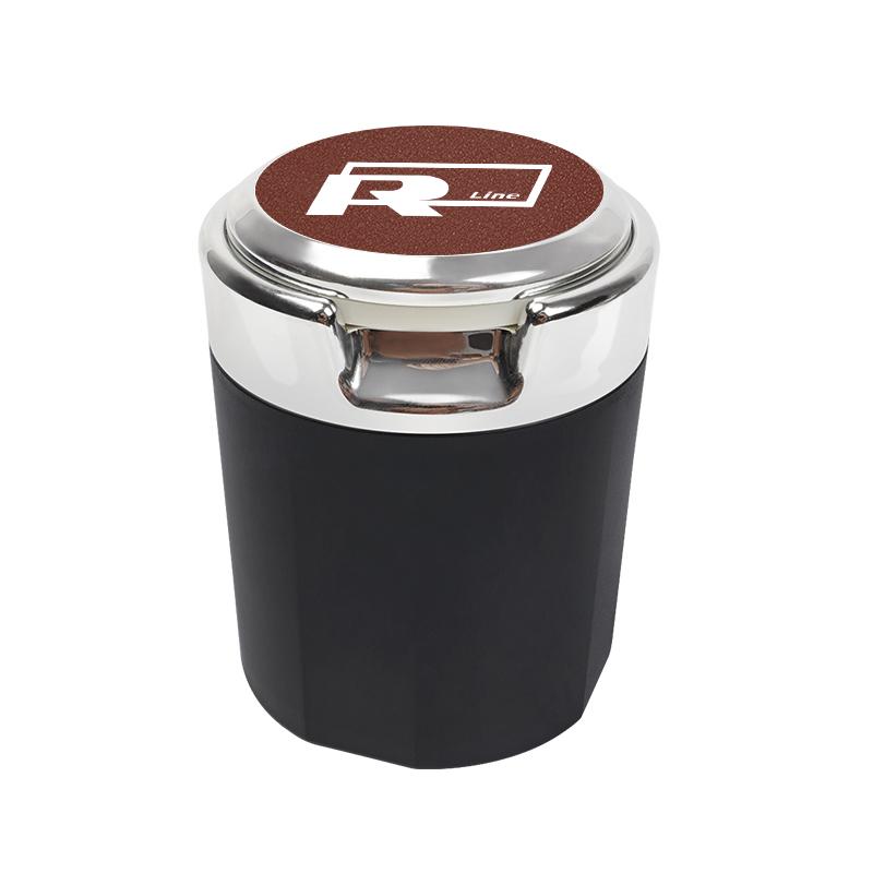 T312026 Hot VOLKSWAGEN Car Interior Ashtray Portable Garbage Box Storage Barrel For VW RLine Golf Tiguan Jetta Transporter Passat P