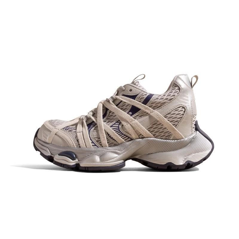 Women's Mesh Breathable 9cm Platform Dad Shoes - 2025 Korean Retro Light Luxury Style