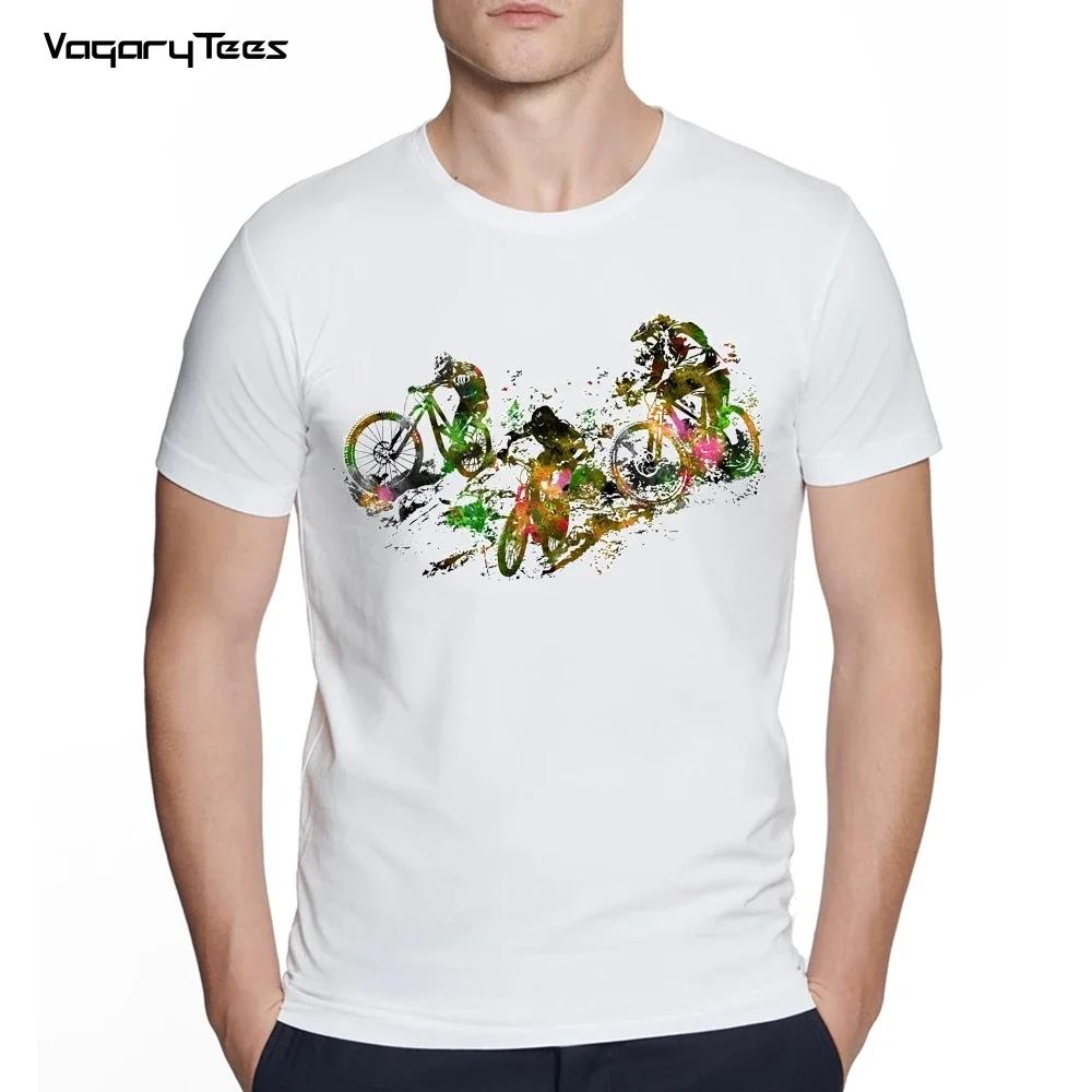 Summer Men T-shirt Downhill Biking Print Casual Heartbeat Stimulation Exercise Male Harajuku Tshirt  Men Clothing