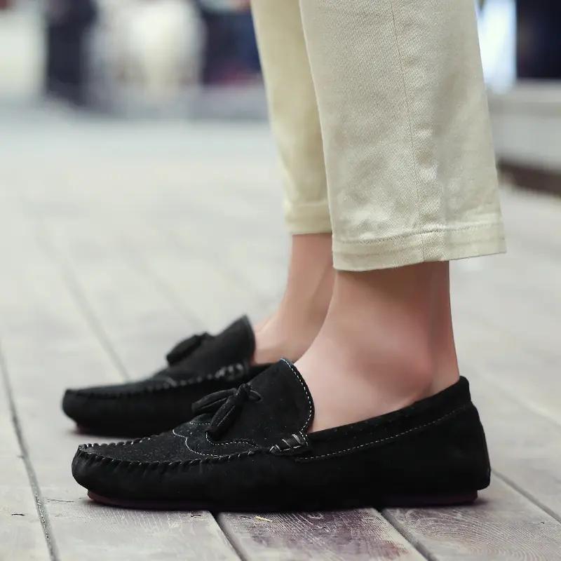 Fashion Men's Loafers Casual Leather Shoes Moccasins Flat Driving Shoes