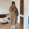 Premium Solid Color Versatile Knitted Dress Autumn and Winter Women's Thickened Loose Bottoming Shirt Long Sweater Skirt