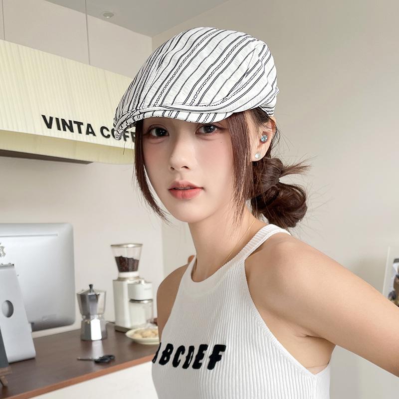 Japanese Wind Forward Hat Children'S Summer Big Head Circumference Versatile Newsboy Hat British Style Painter Hat Duck Tongue Beret