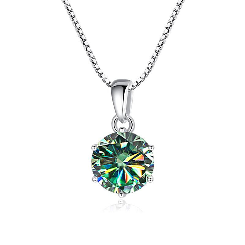 Butterflykiss 1 CT Real Moissanite Pendant Necklace For Women Top Quality 925 Silver Wedding Party Bridal Fine Jewelry