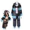 Anime Manga Fire Force Maki Oze Cosplay Uniform Set Shinra Kusakabe Mask Gloves Costume Halloween Party For Woman Men Party