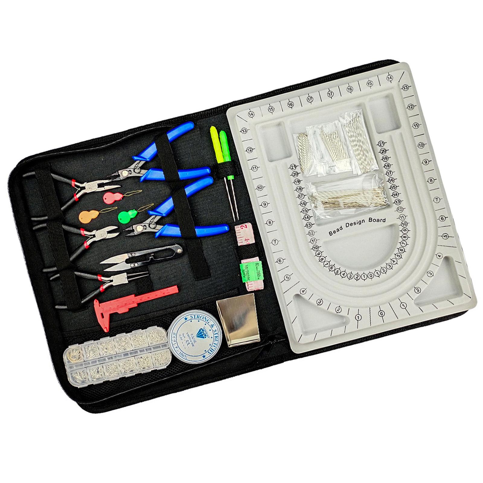 

Набор для изготовления украшений с инструментами для бисероплетения. Прочный набор принадлежностей для создания украшений с разнообразными бусинами и простыми в использовании инструментами.
