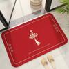 Red Absorbent Bathroom Door Mat