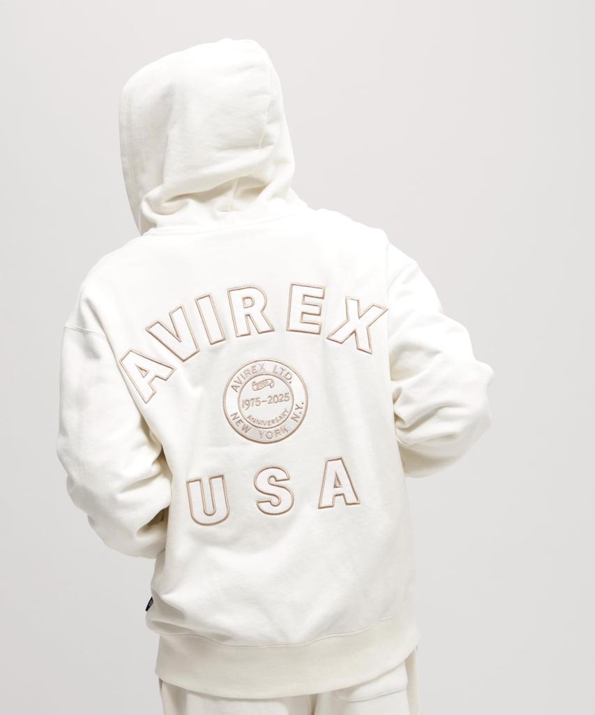 AVIREX 50th VARSITY PARKA men's 2XL off white 783-5231006