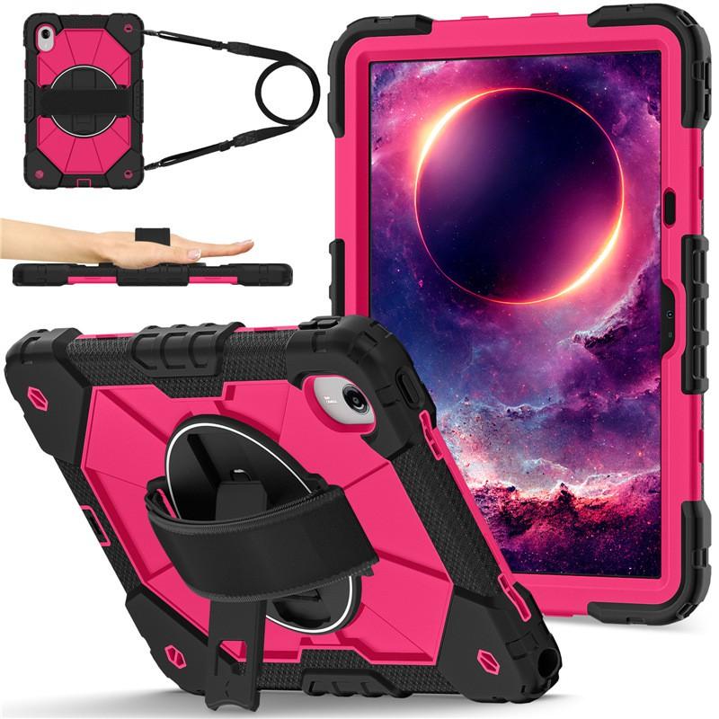 Lenovo Xiaoxin Pad 11 Tablet Case With Silicone Wrist Strap Rotating Stand Shockproof PC Cover Kids Students Travel