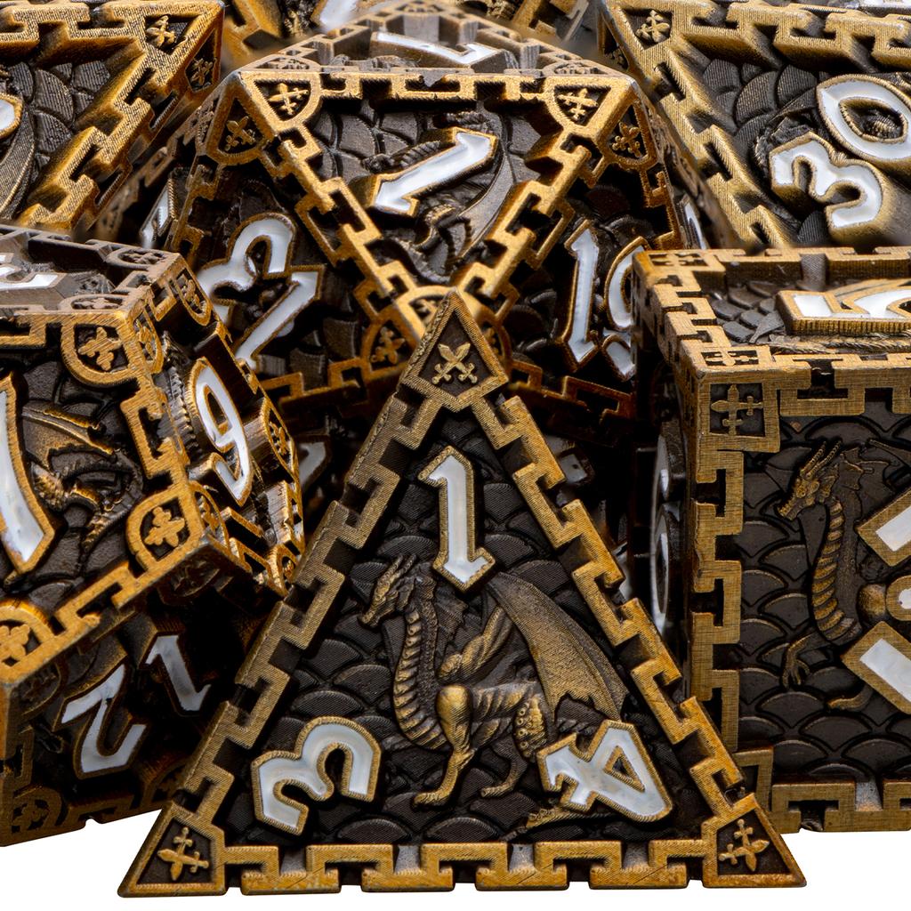 Dnd Metal Dice Set Dungeon And Dragon Rpg Dice Polyhedral D&D Dice For Rpg D+D Rolling Game Dice D And D Dice D20 D12 D10 D8 D6