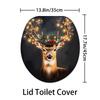 4Pcs Christmas Deer . Shower Curtain Set with Non-Slip Bath Mat, Toilet Lid Cover, Contour Rug & 12 Hooks, Bathroom Decor