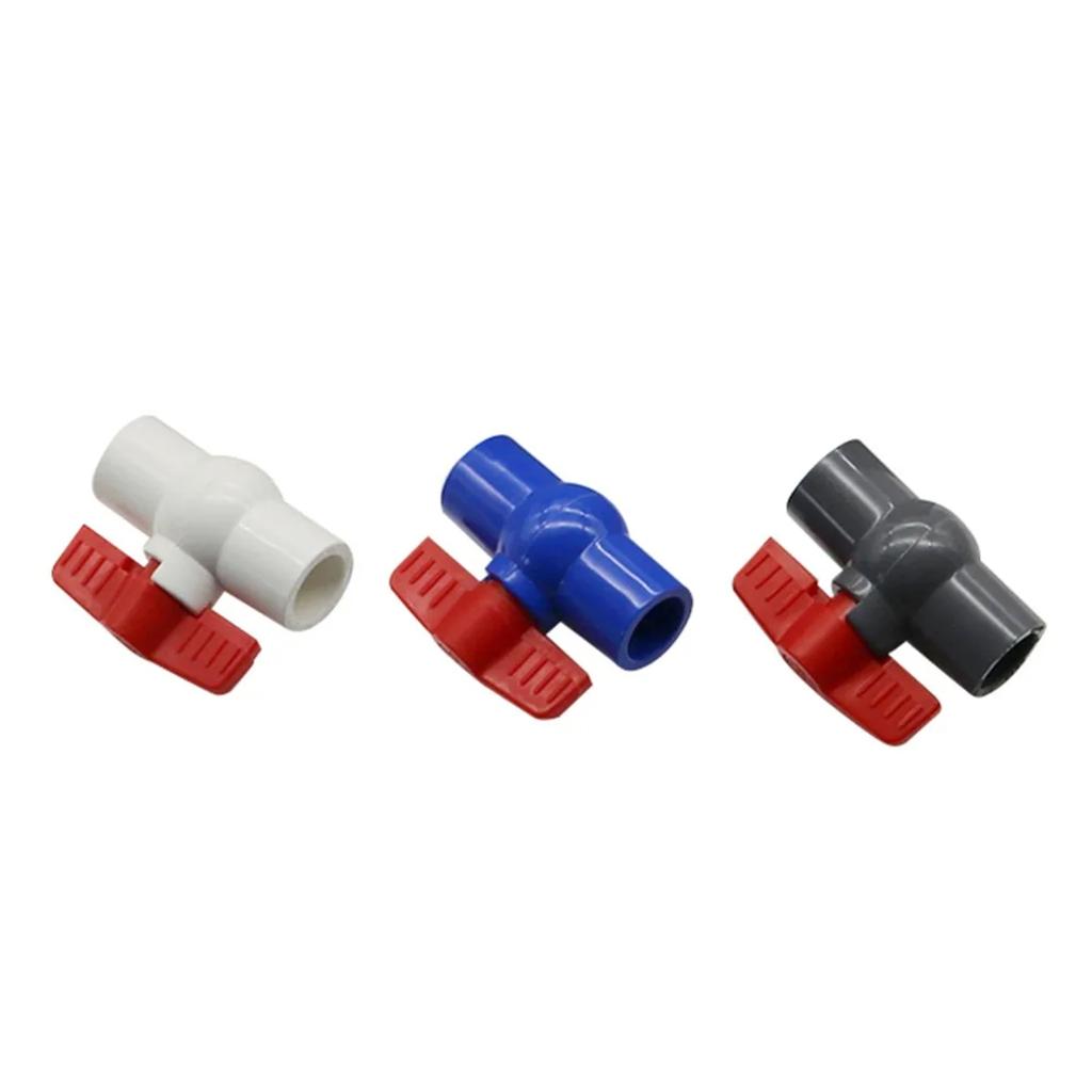 1Pc Inner Diameter 20mm PVC Ball Valve Garden Lawn Irrigation Aquarium Drainage System Water Switch Pipe Fitting White/Blue/Grey