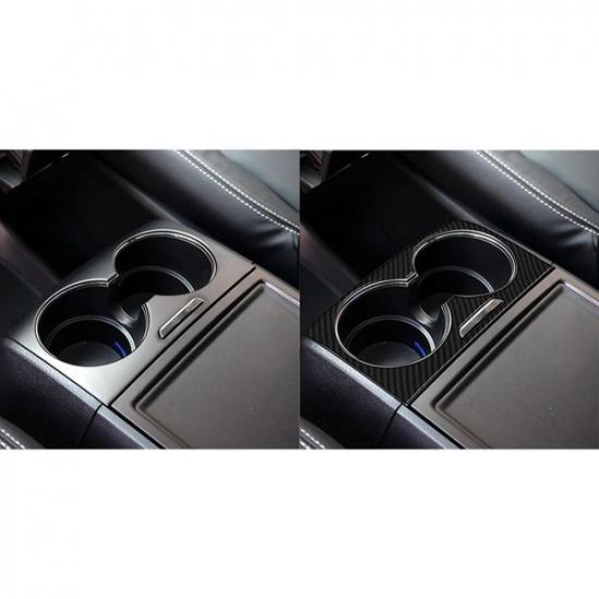 Carbon Fiber Interior Center Cupholder Cover Trim For Toyota Sienna 2015-