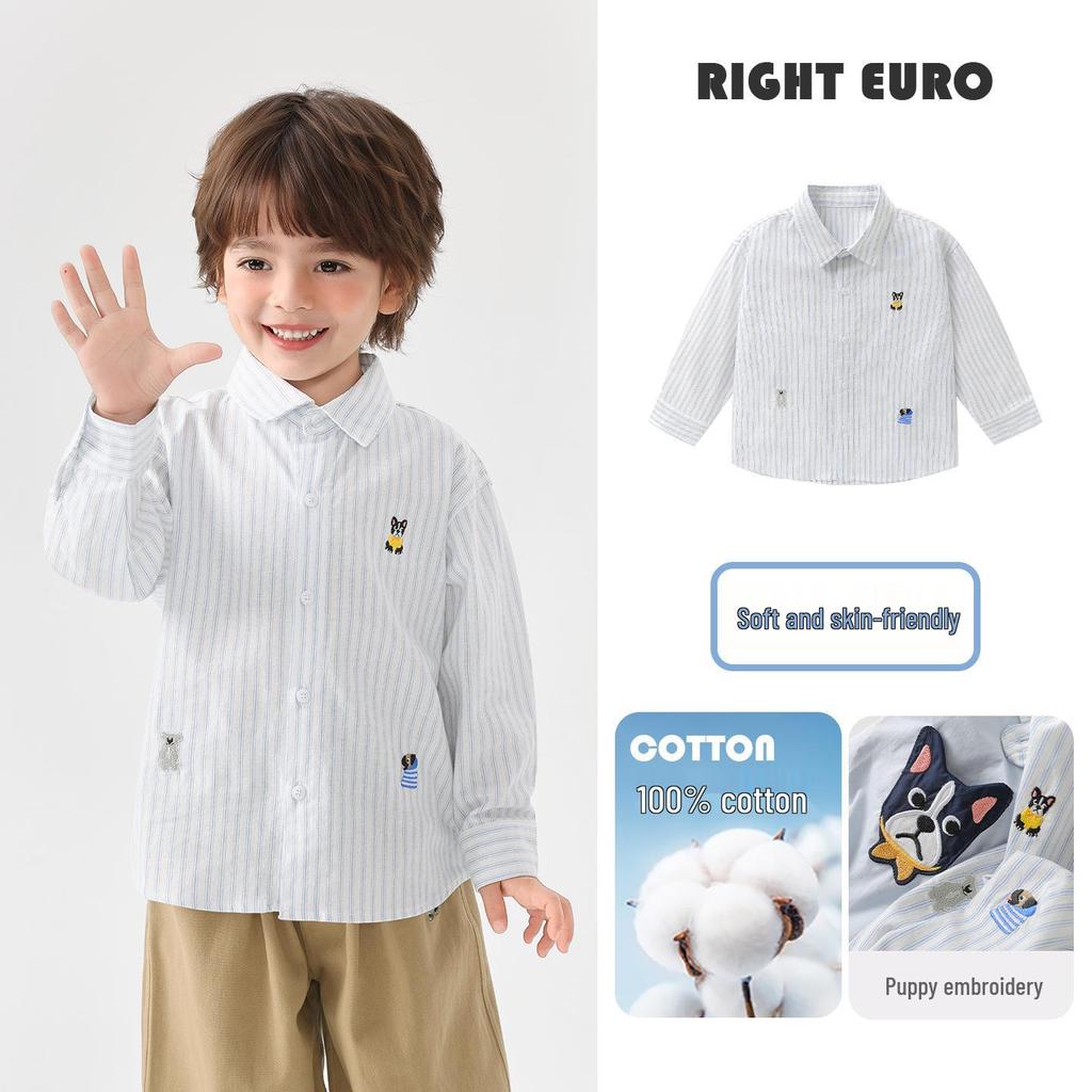 Right European Boys' Denim Shirt Jacket - New Spring/Autumn 2026 Style Trendy Kids' Clothing