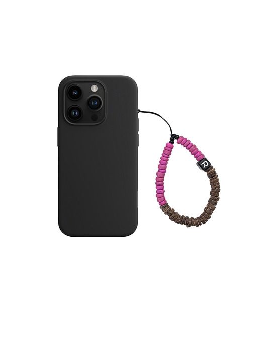 

REVOIRSIS брелок для телефона из бисера маджента+к.коричневый magenta+c.brown