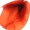 Pristine HERMES Bored pouch MM H logo embroidered leather canvas cosmetic pouch Orange Used