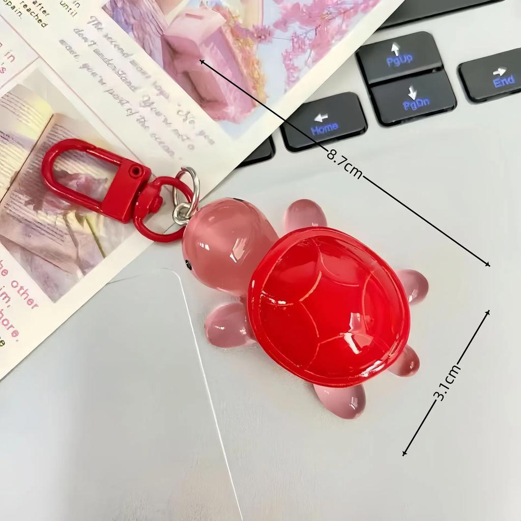 Cute Glow in The Dark Turtle Keychain for Women Girls Backpack Pendant Colorful Tortoise Keyring Student DIY Accessories Gift