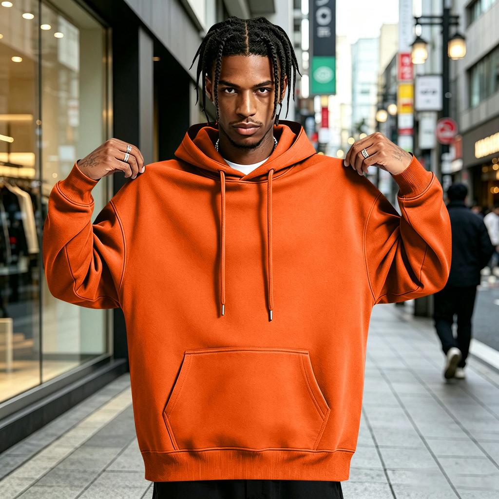 Men's Vintage Hoodie Loose Fit for Fall and Winter