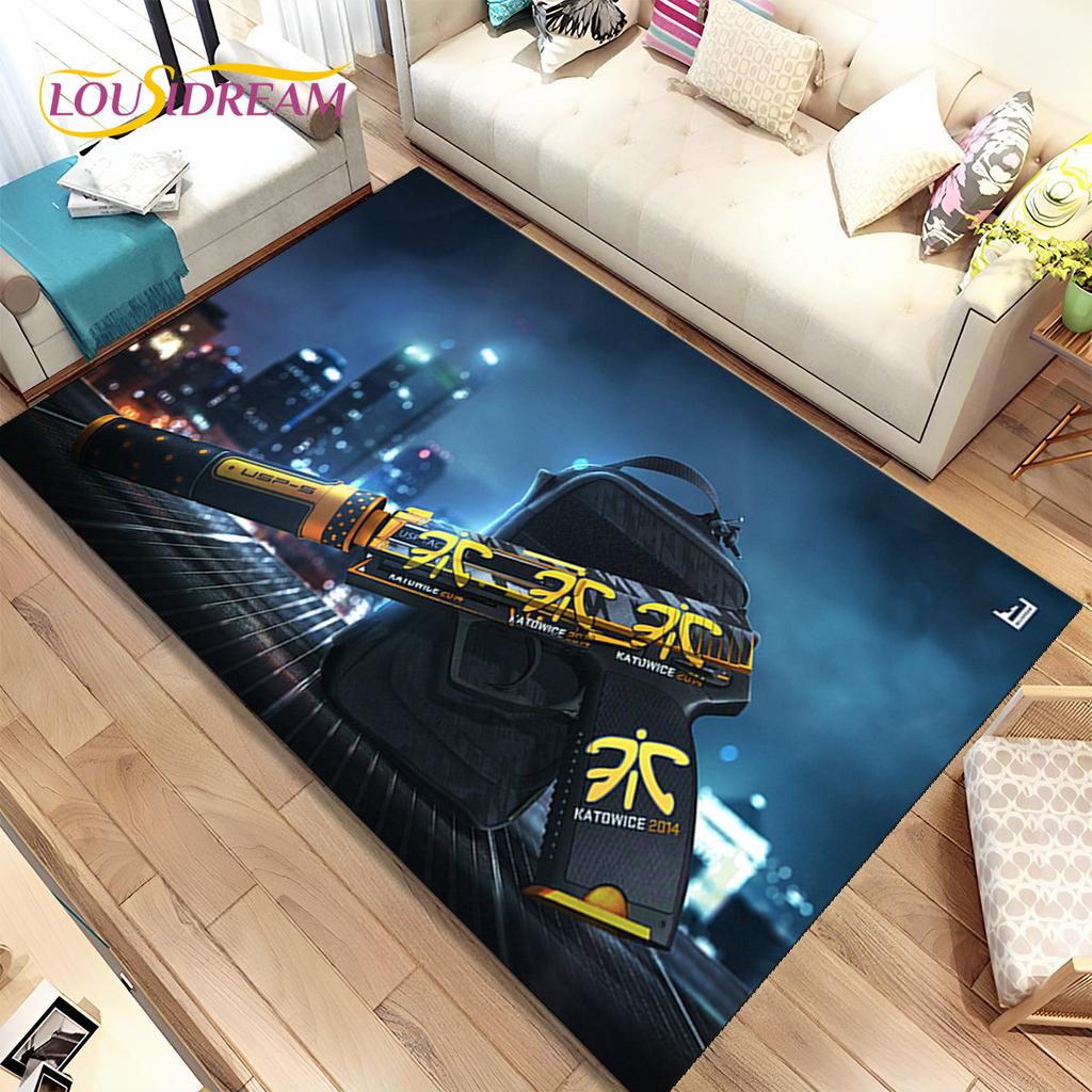 CS,USP,AK,M4,AWP,Gewehrpistolen-Patronengewehr-Bereichsteppich,Teppich für Zuhause, Wohnzimmer, Schlafzimmer, Sofa, Fußmatte, Dekor, rutschfeste Bodenmatte