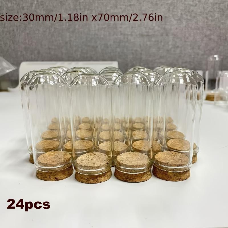 24 Pack Glass Cloche Dome Wedding Decorations Glass Bottles with Cork Stoppers Decoration Message Glass Bottle Vial Cork Candy