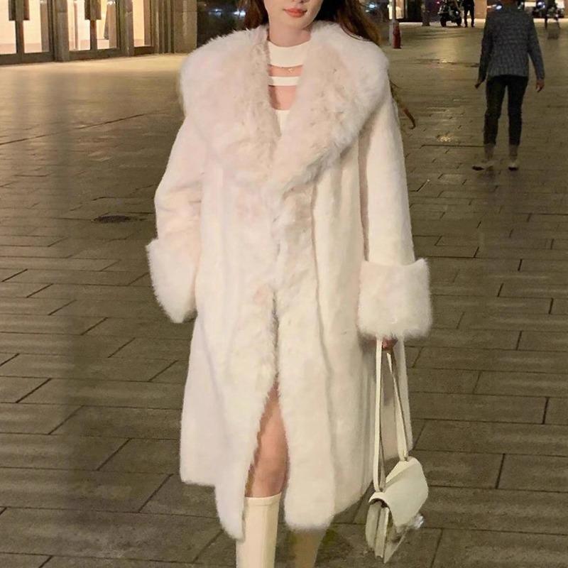 Women's Clothing Thick Imitation Rabbit Fur Thickened Medium and Long Coat Women's Winter New Fur Fur Coat