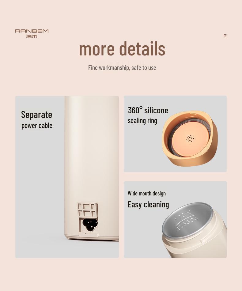 German Portable Electric Travel Thermos: Multi-functional Mini Kettle for Home Use