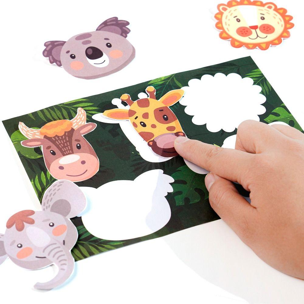3D Animal Pattern Kids Paper-cutting Book Toys Montessori Children Handmade Paper Toy  Kindergarten