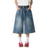 Izzueit Men's Retro Loose Fit Denim Shorts