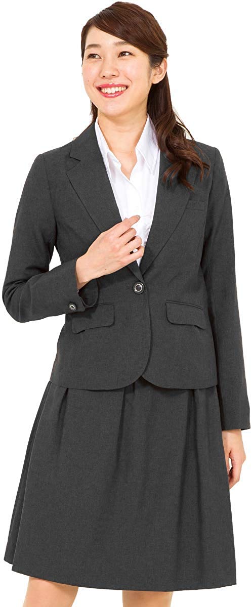 

washable jacket and flared size gray [Add Rouge] Women s suit, skirt, 2-piece set, spring/summer, fall/winter [j5033], 13, ABR,
