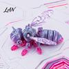 Lightweight 3D Printed Display Piece Articulated Bee Fidget Toy, Flexible Joint Figurine with Keychain, High Precision Hollow Body Model Mechanical