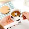 Cute Ceramic Coffee Mug Tea Cup Hidden 3D Cow With Spoon Lid Stuff Funny Cool Christmas Birthday Novelty Women Girls Kids Gifts