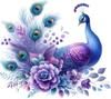 QT2370#15cm Peacock And Floral Pattern Car Sticker for Laptop, Truck,Motorcycle, Window