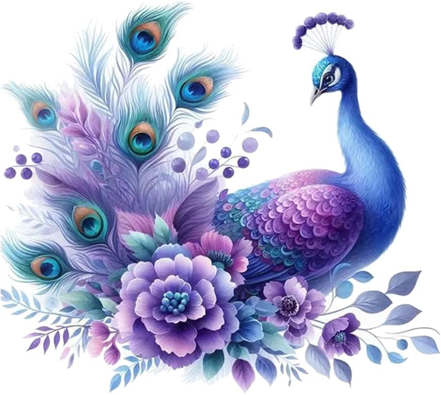 QT2370#15cm Peacock And Floral Pattern Car Sticker for Laptop, Truck,Motorcycle, Window
