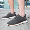 Fashion Retro Style Men's Casual Shoes Lightweight Knitted Walking Shoes Breathable Mesh Outdoor Traveling Flat Shoes