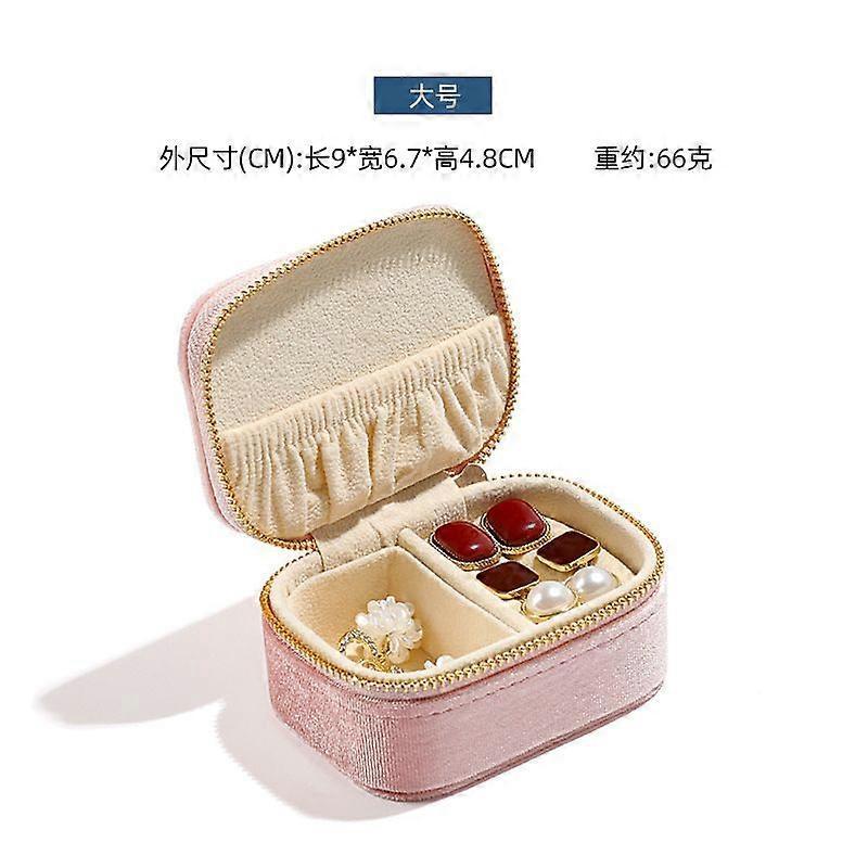 Velvet Jewelry Travel Case - Multicompartment Jewelry Box With Zipper For Rings Earrings Pendant Bracelet Storage - Portable Compact Travel Organizer 