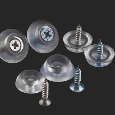 17mm 20mm Transparent Silicone Pad Soft Foot Nail Screw On Clear Rubber Feet Non-Slip Pads For Furniture Floor Desk Protection