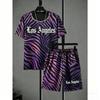 Fashion Men's Set Tiger Zebra Stripe Colorful Printed Men's T-shirt and Shorts 2 Piece Set Summer Casual Outdoor Men's and Women's T-shirt Sets