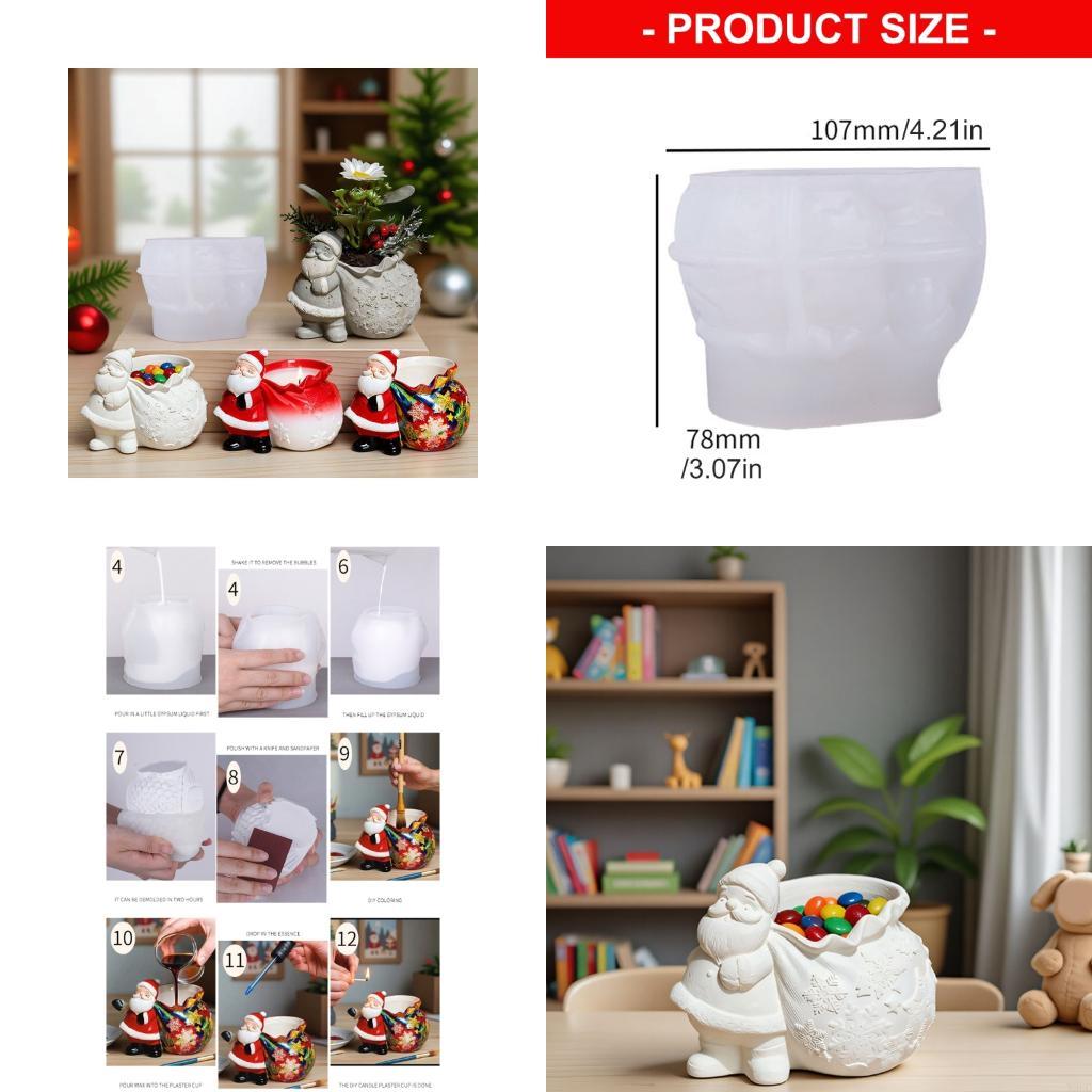 

Christmas Santa Flowerpot Silicone Molds Multipurpose Silicone Cup Mould X3UC CN