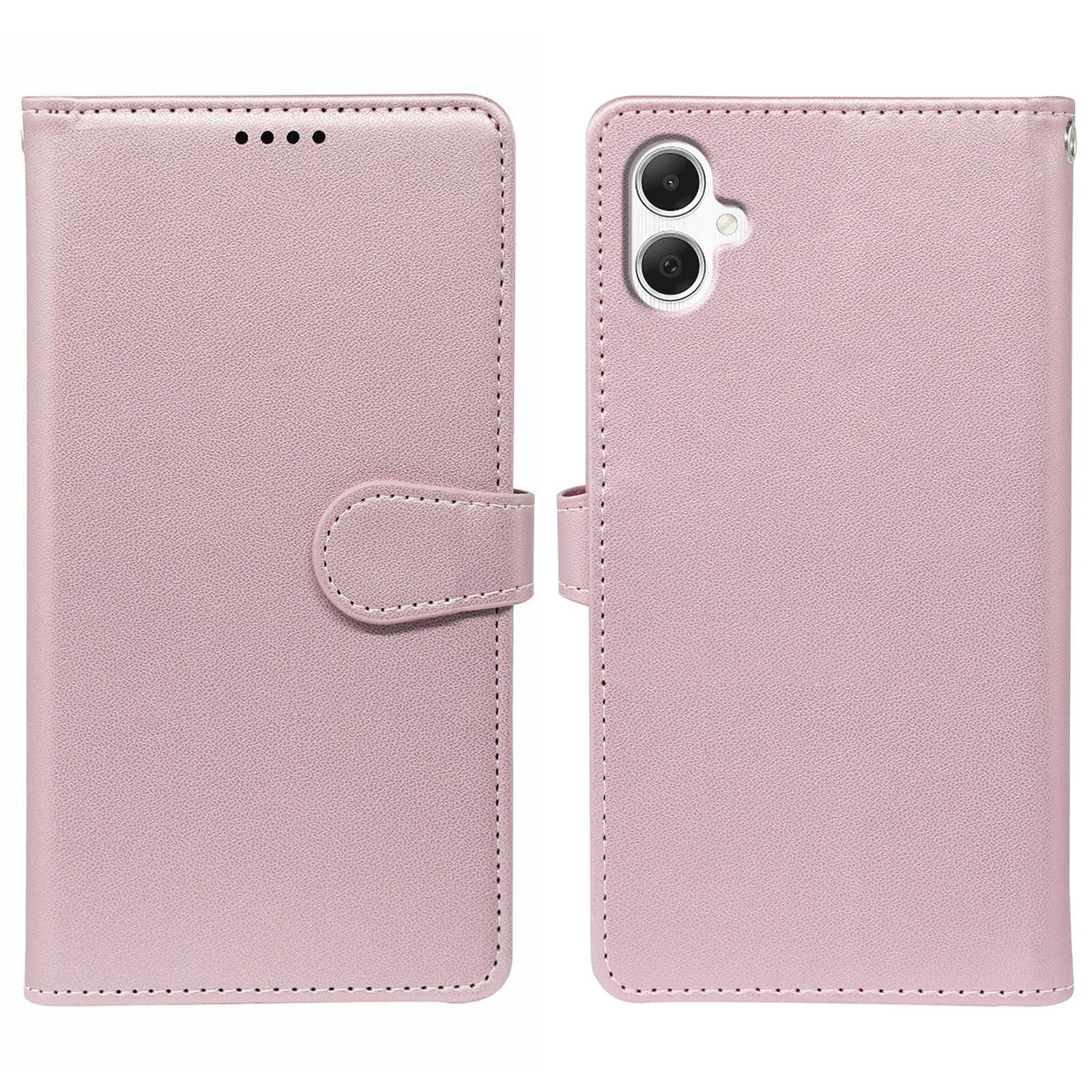 

For Samsung Galaxy A05 4G Case with 9 Card Slots PU Leather Stand Phone Cover Rose Gold