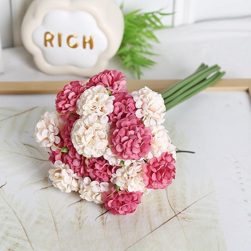 27Heads 30cm Artificial Hydrangea Bouquets Fake Flowers Bridal Bridesmaid Holding Flowers Photograph Props Wedding Party Garden Home Decoration